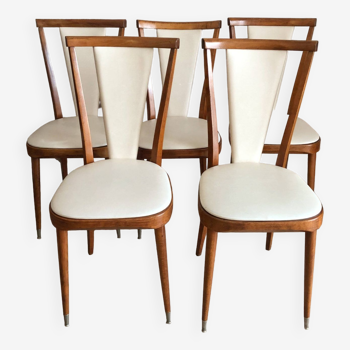 Set de 5 chaises Baumann modèle Palma, des années 60/70