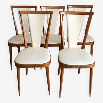 Set of 5 Baumann Palma model chairs, from the 60s/70s