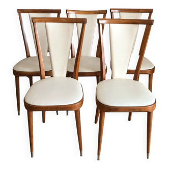 Set de 5 chaises Baumann modèle Palma, des années 60/70