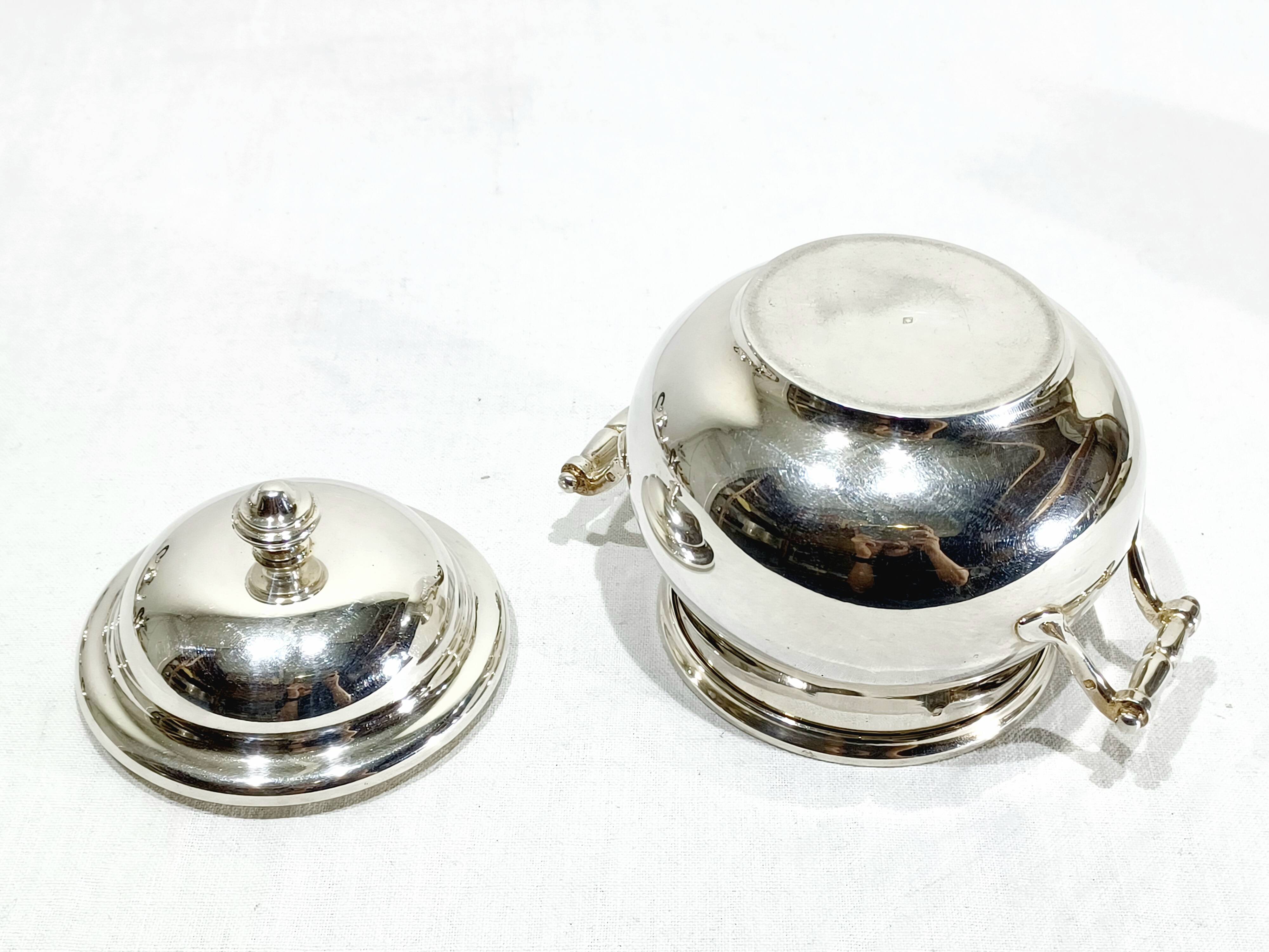 3-piece silver and ebony tea set