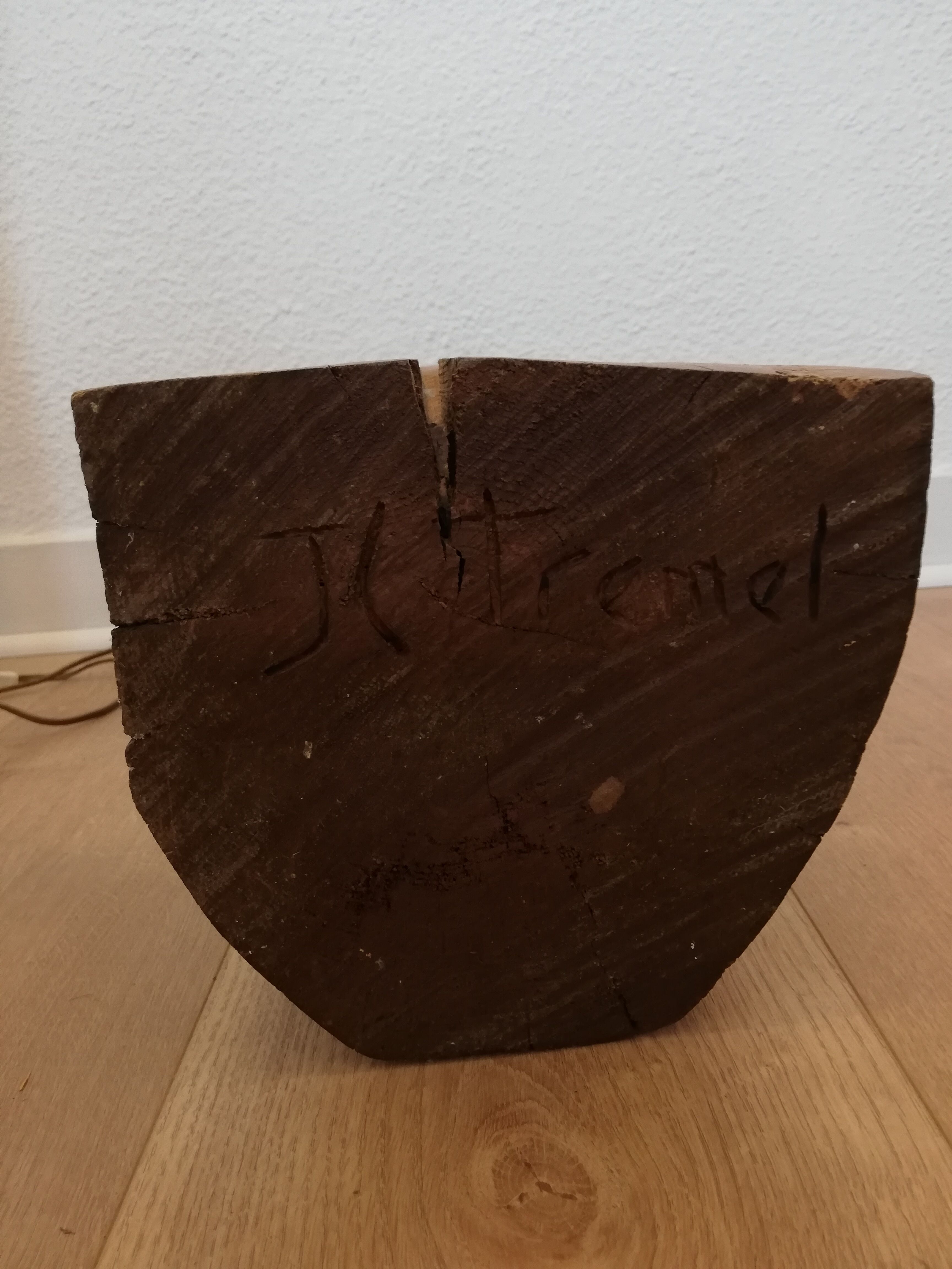 Solid wood floor lamp carved 50s