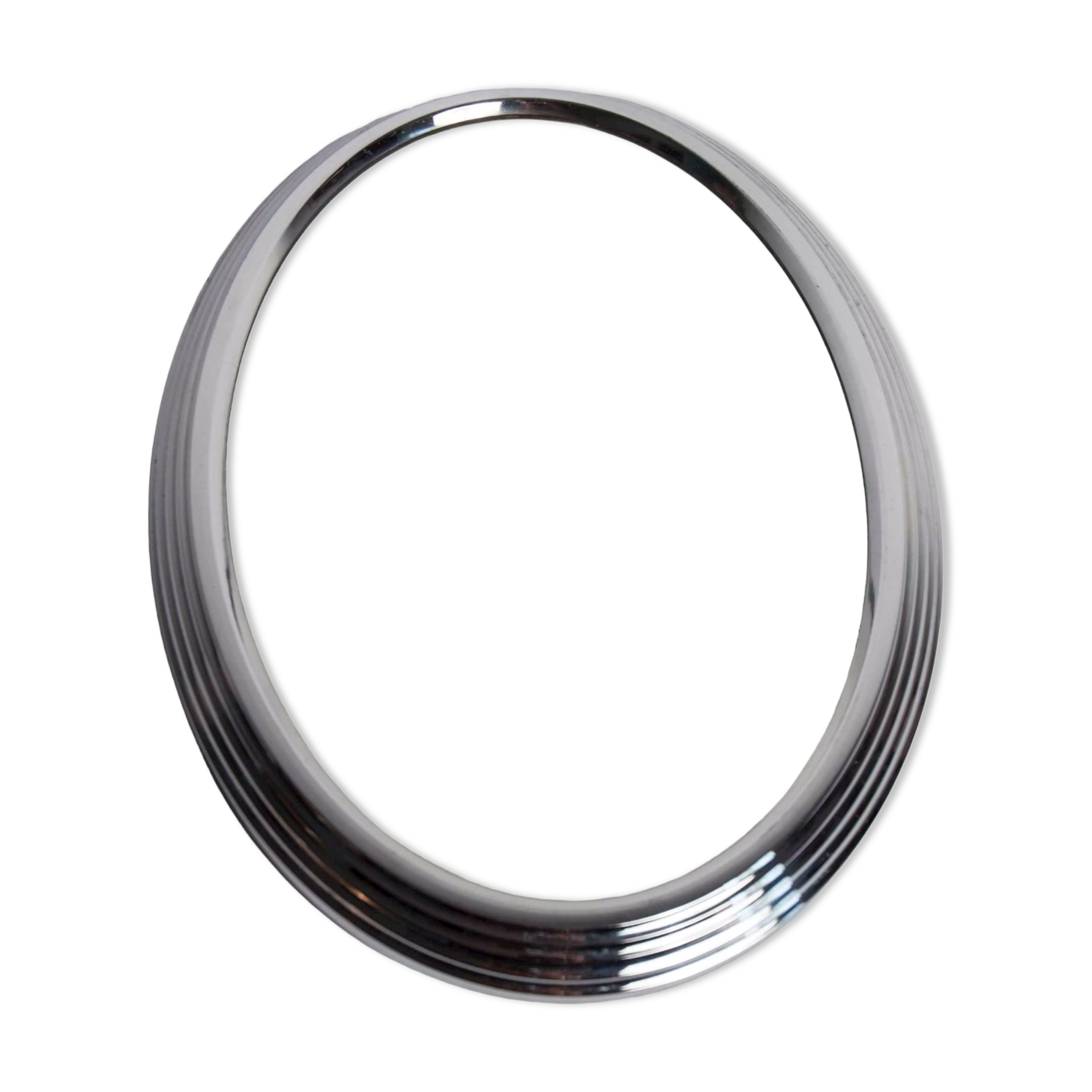 Oval mirror top 1950 silver