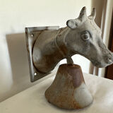Object decoration bull's head cast iron bell