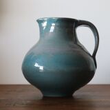 Varnished blue terracotta pitcher