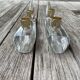 Paire de bougeoirs cristal Schneider en forme de pirogue