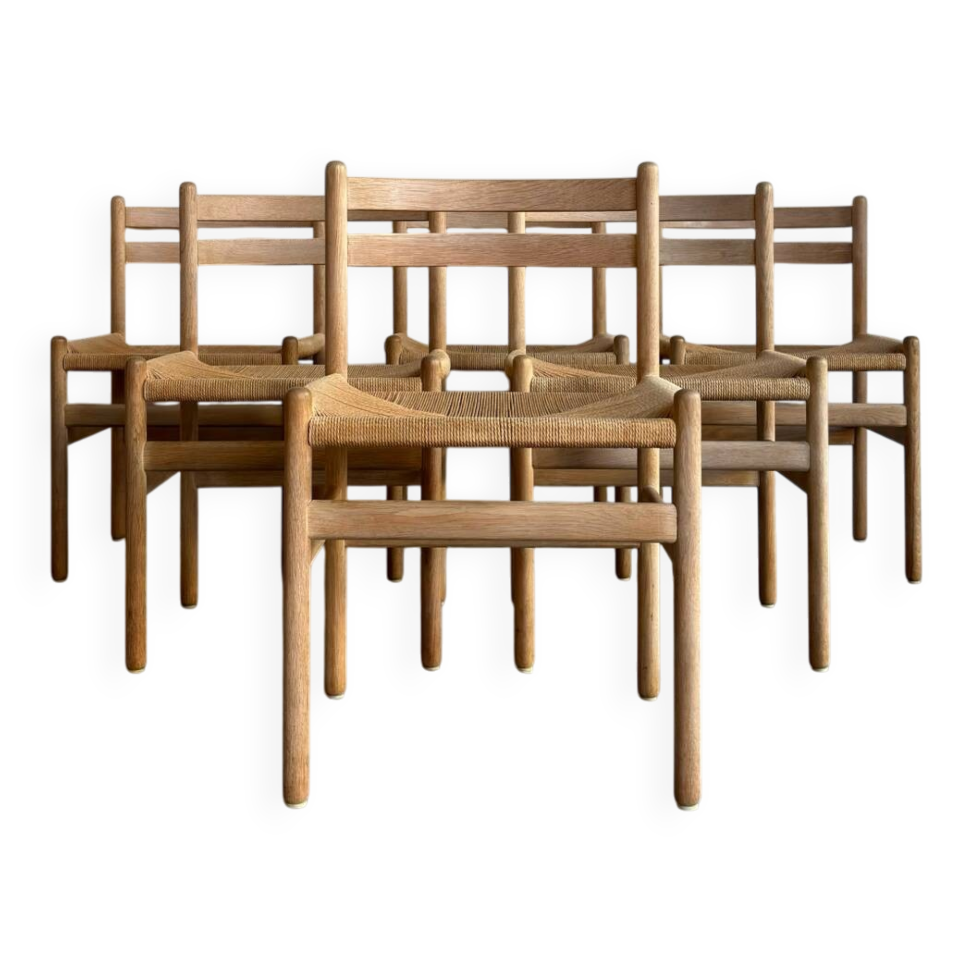 Set of 6 vintage papercord chairs Kurt Ostervig