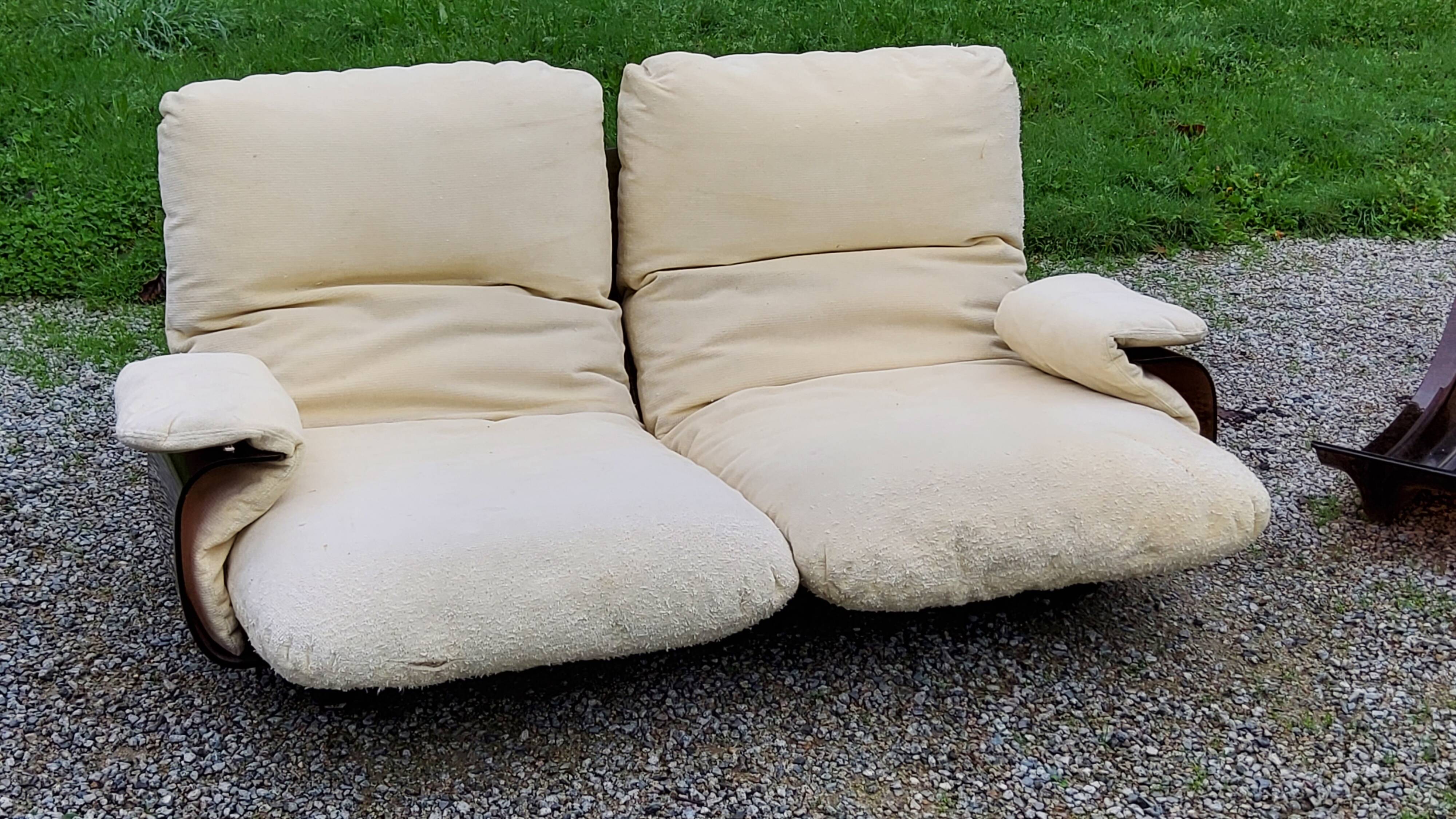 Michel Ducaroy Ligne Roset Marsala model designer sofa and 1970s armchair shell