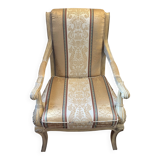 Louis XV bergère in vintage revival; timeless; provincial; French.