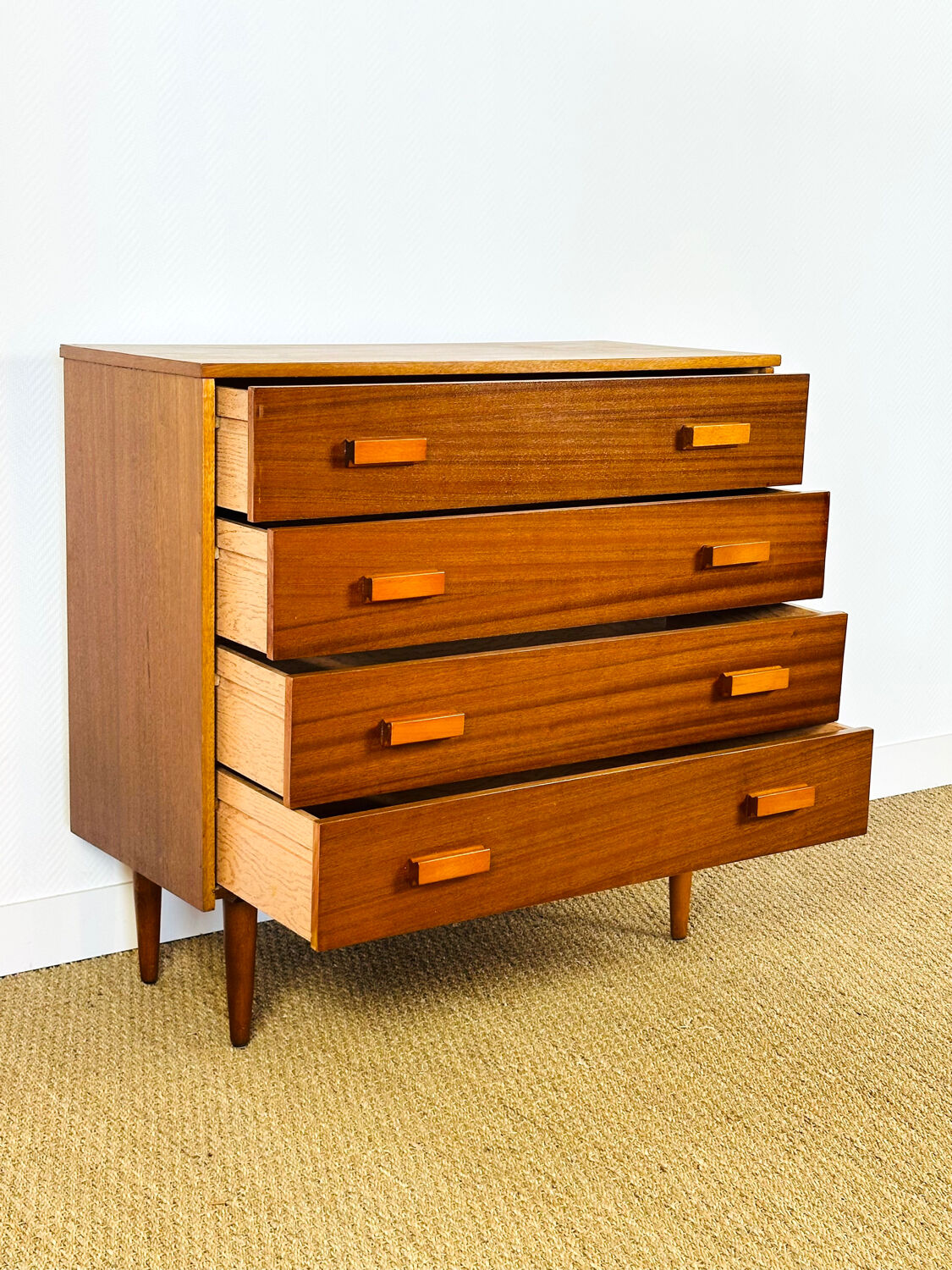 Scandinavian teak chest of drawers from the 1960s.