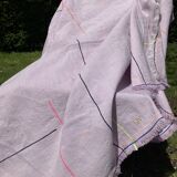 Tablecloth 100% Belgian linen and embroidered by hand