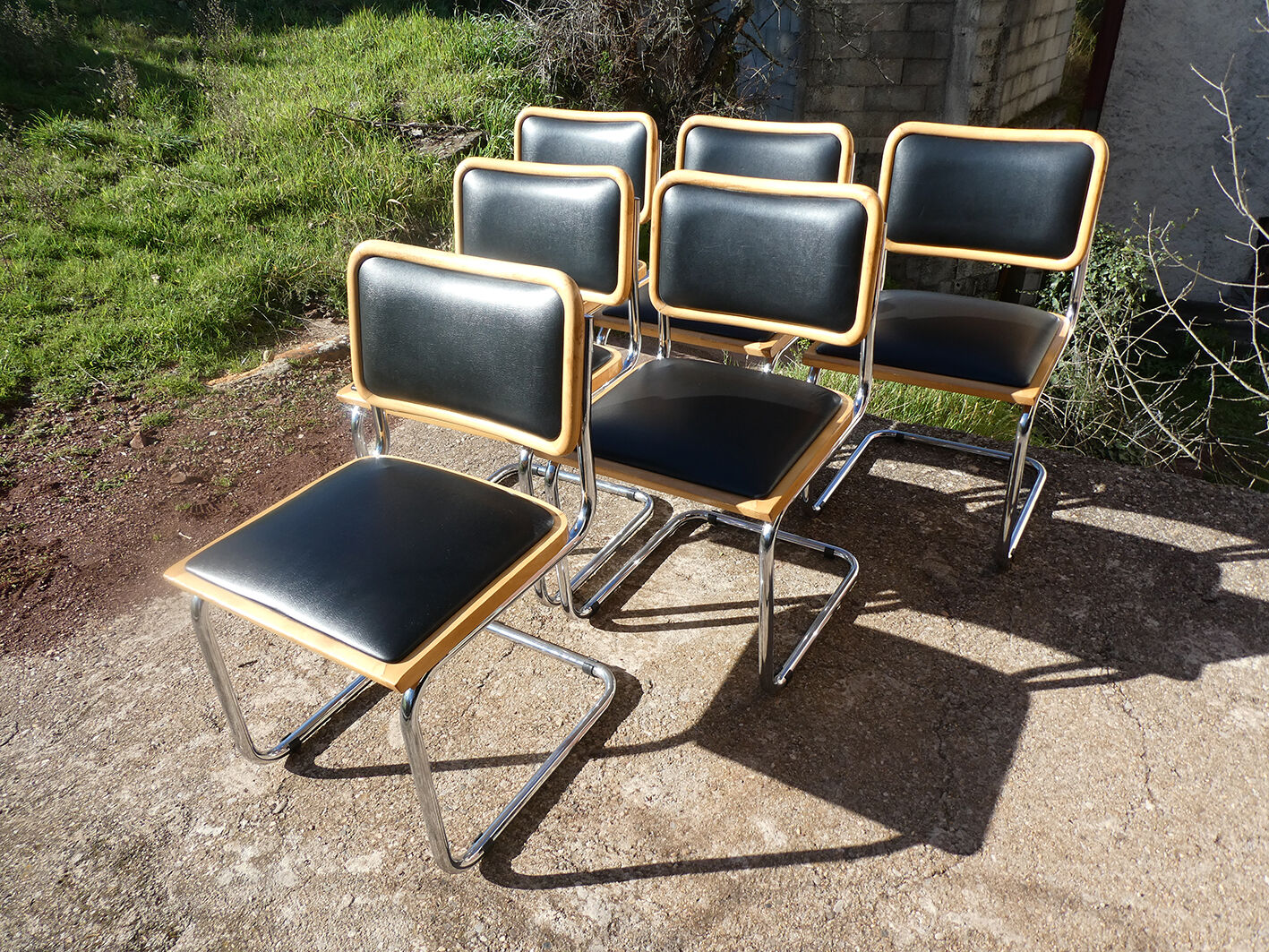 Lot de 6 chaises Cesca B32 par Marcel Breuer