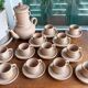 12-cup service with saucers and a pourer - Vieux grès de la Tour
