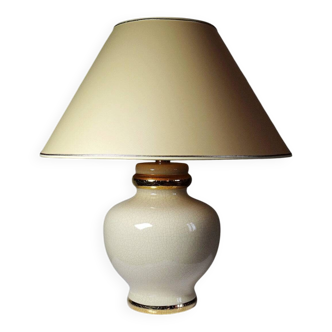 Cracked earthenware lamp Le Dauphin "Dynasty" Panama vintage 80s-90s