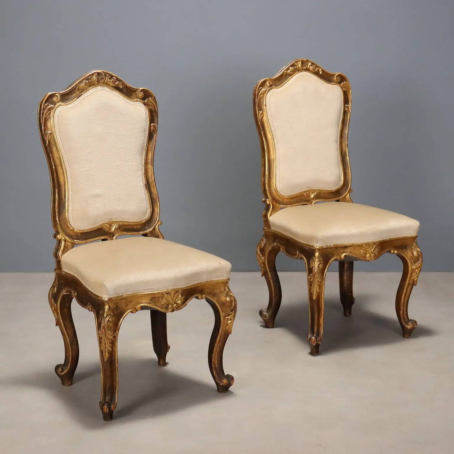 Eclectic antique carved wooden chairs, Italy, 19th century