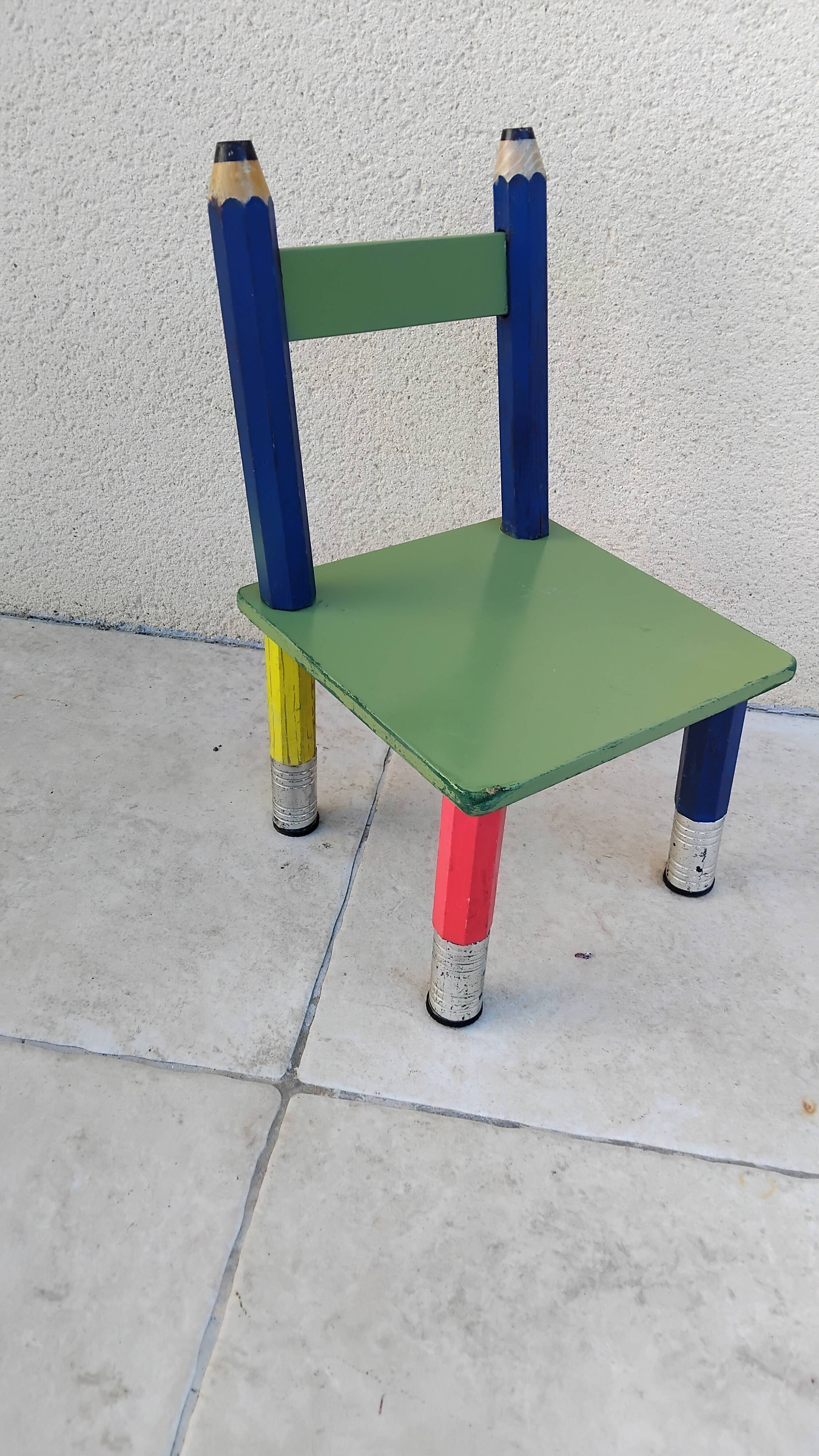 Vintage children's pencil chair pierre sala