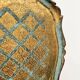 Florentine tray in gilded wood and turquoise with diamond pattern decoration