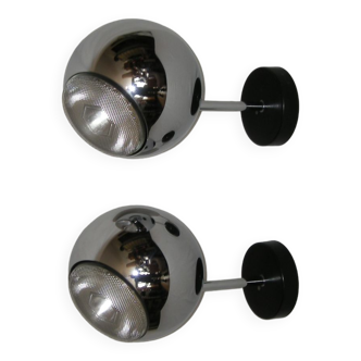 Pair of sconces Eye ball - STaff of the 70s