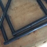 Vintage hairdresser's armchair with helmet transformed into a lamp