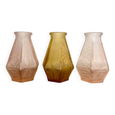 Set of three art deco vases