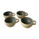 4 handcrafted beige & blue glazed earthenware cups