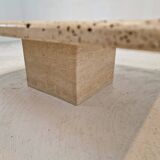 Italian Square Coffee Table in Travertine, 1980s