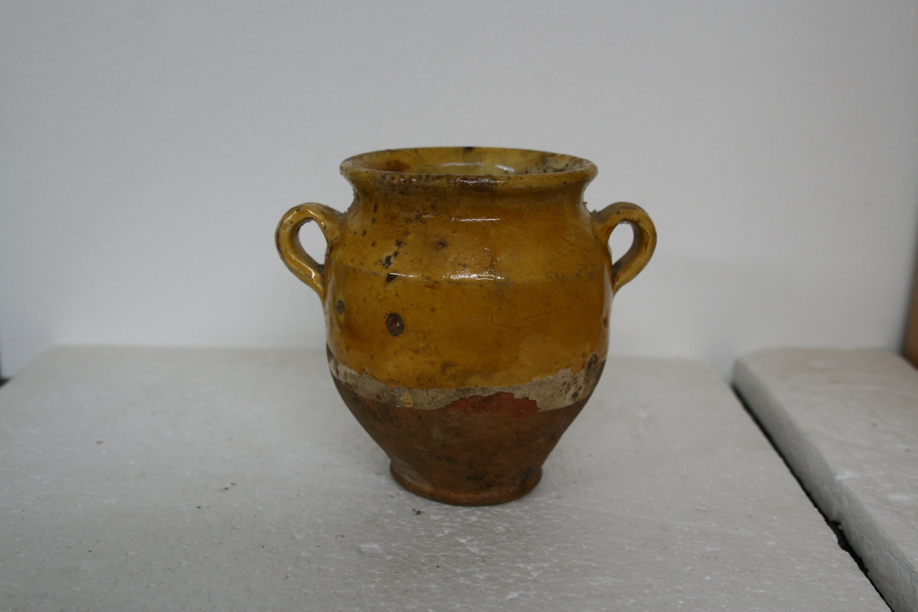 Pot candied terracotta glazed yellow small model 5