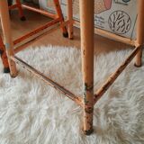 Pair of low metal stools industrial workshop - vintage