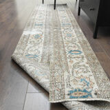 Vintage Oushak runner rug, staircase decoration 64x273.