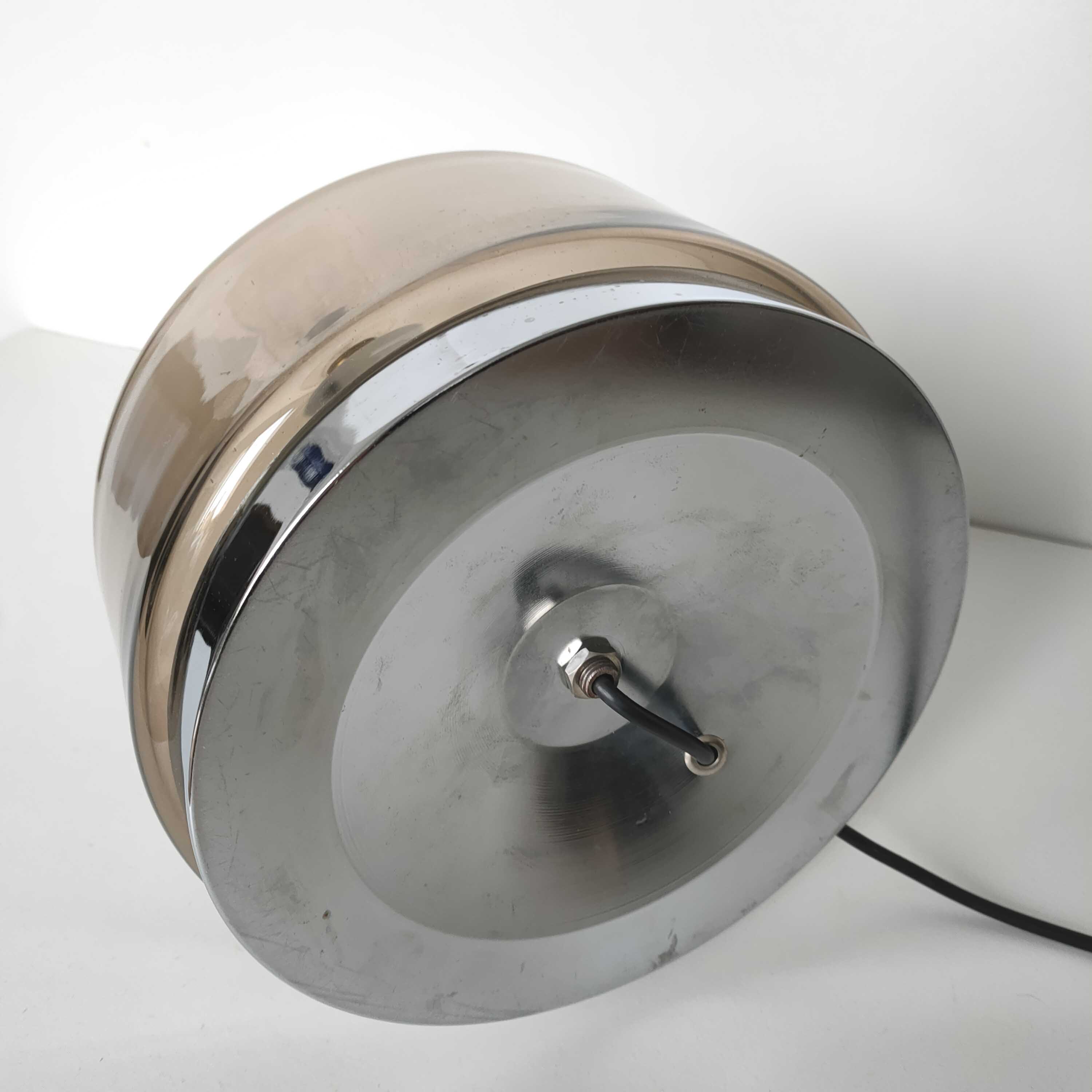 Lamp foot 70s smoked glass