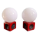 Paire de lampes de chevet en céramique rouge et opaline blanche, 1970