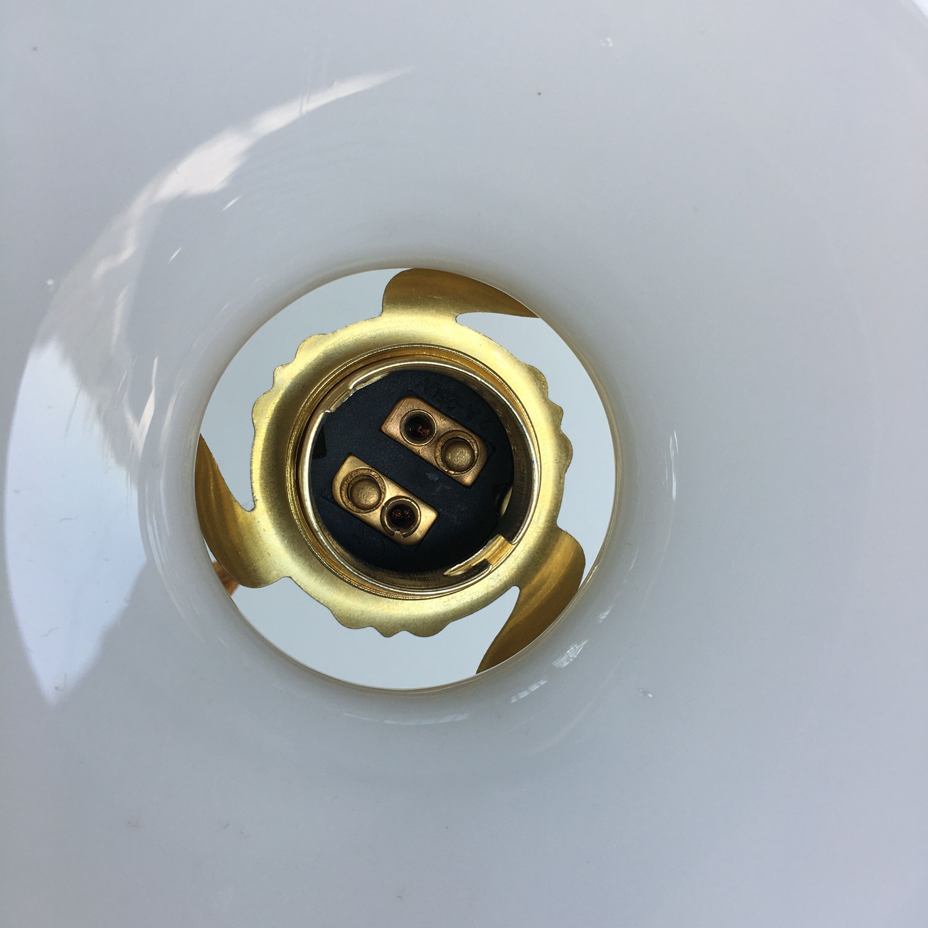 Pair of white opaline and toothed edges hanging lamps