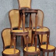 Set of 6 Louis XVI style mahogany snowshoe chairs circa 1880