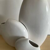 Série 3 vases vintage en céramique émaillée