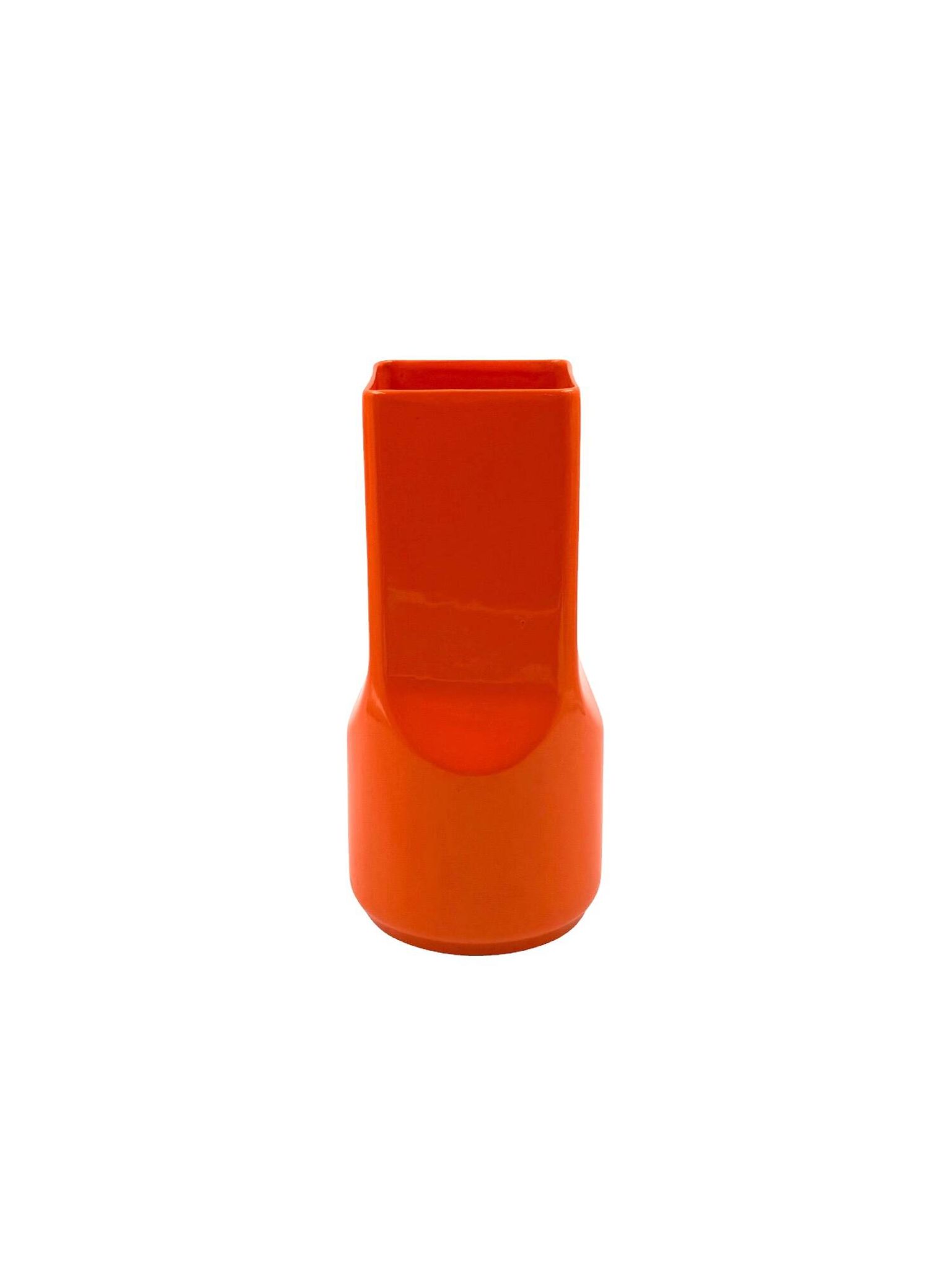 Studio Opi, vase en céramique orange de l'ère spatiale, Gabbianelli Italie ca. 1960