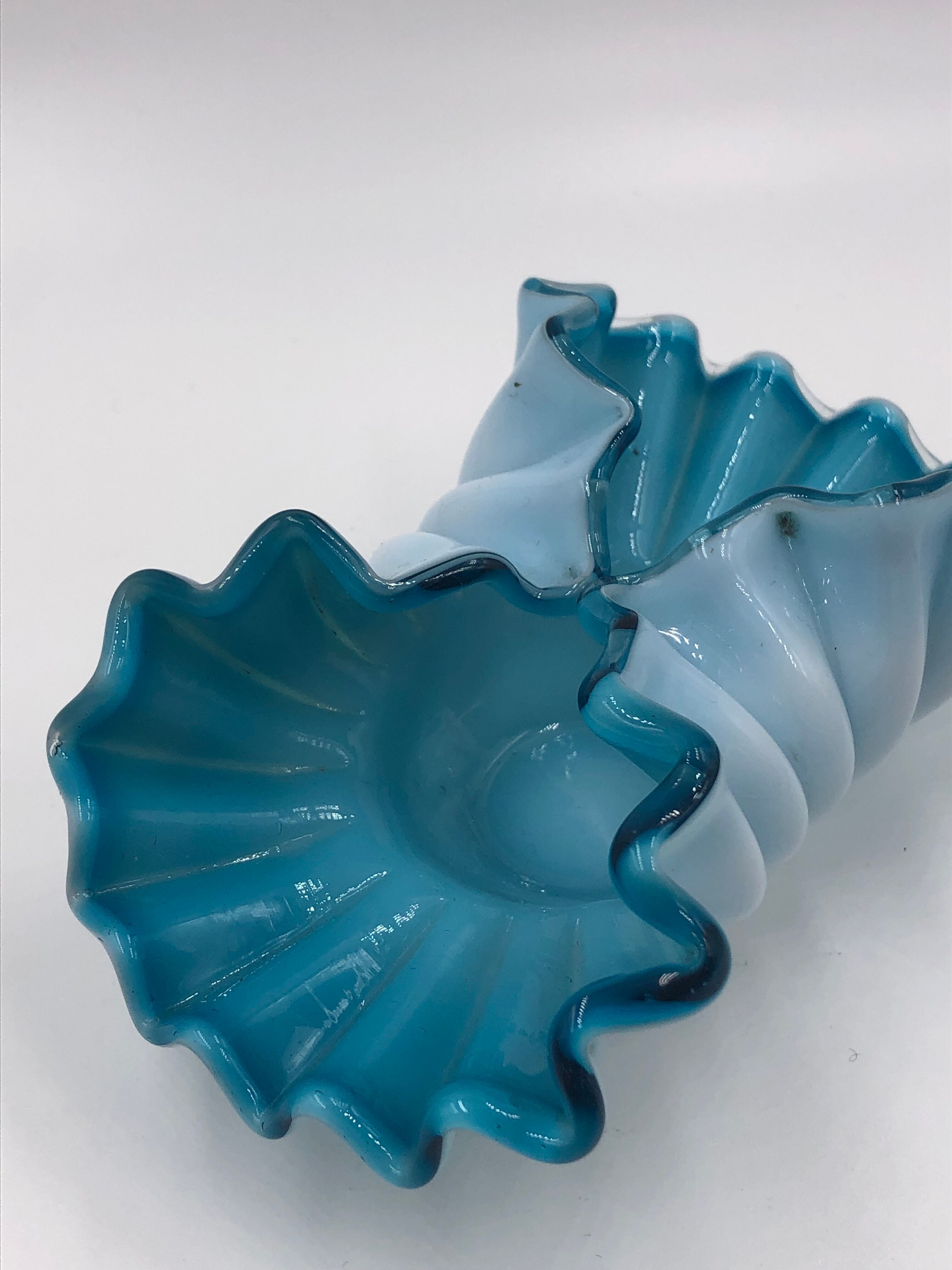 Empty pocket cut opaline turquoise lace vintage