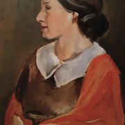 Tableau antique portrait féminin huile sur toile ennio pozzi (1893-1972)