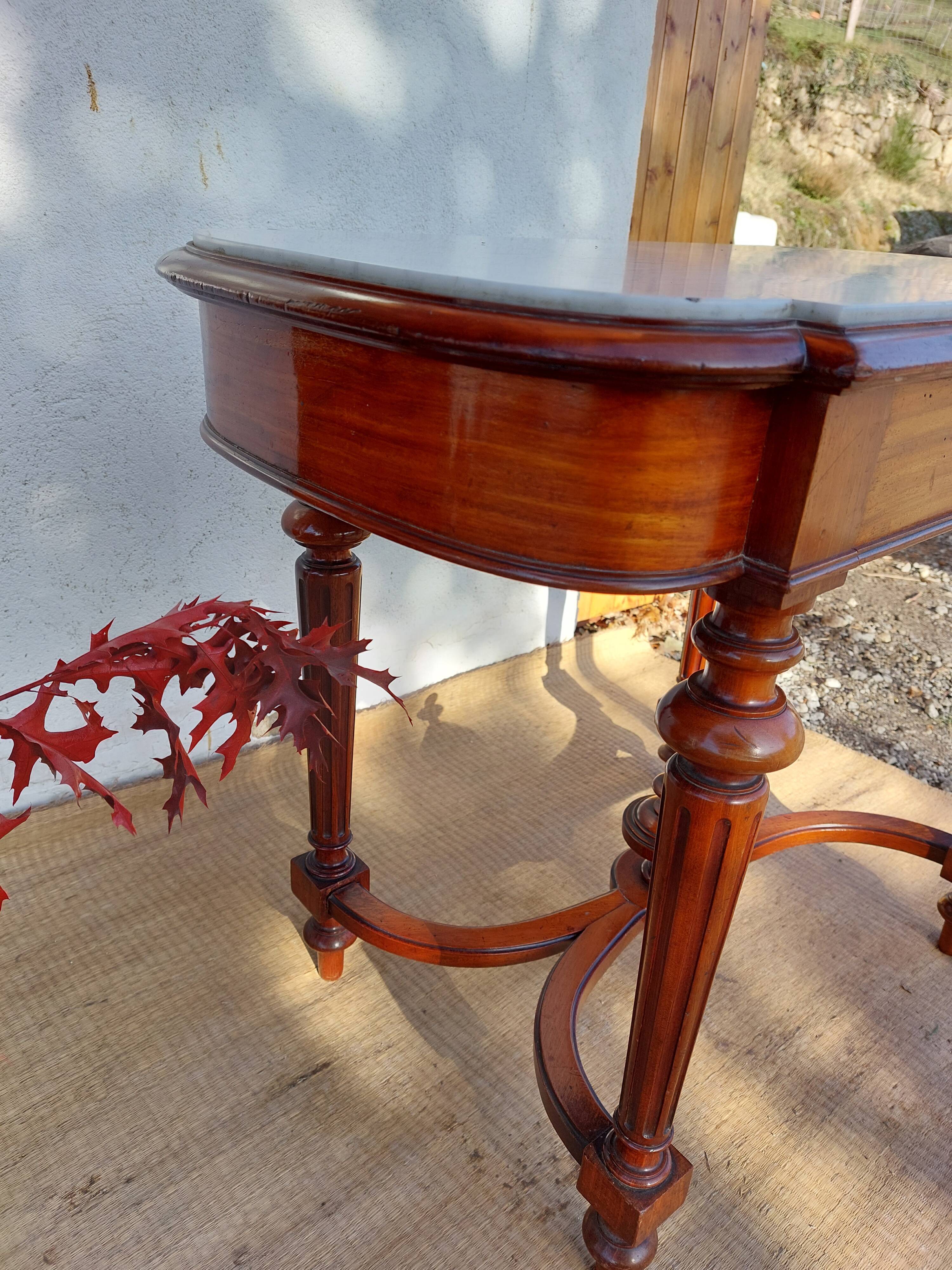 Console, white marble top