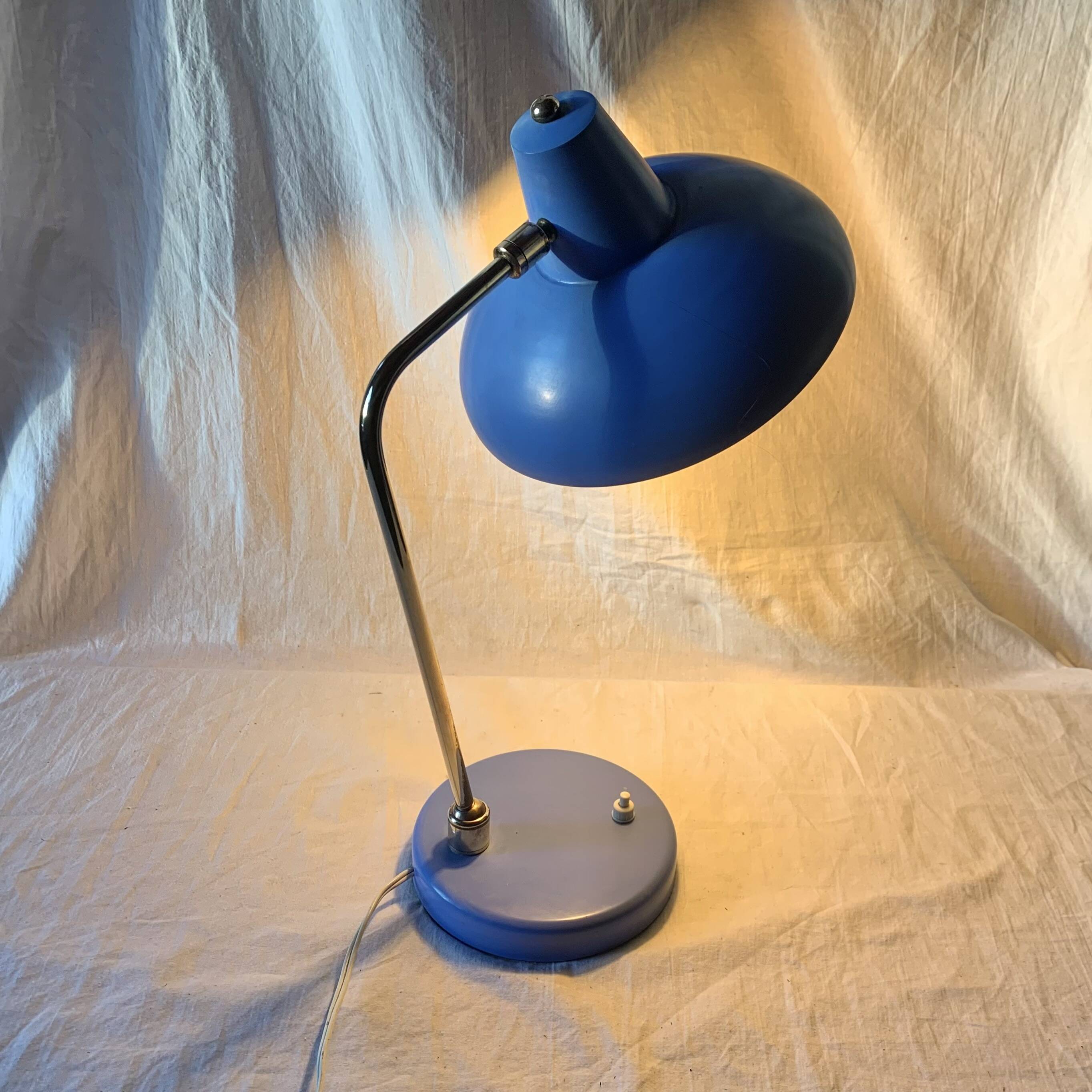 Lampe en métal bleu, 1960