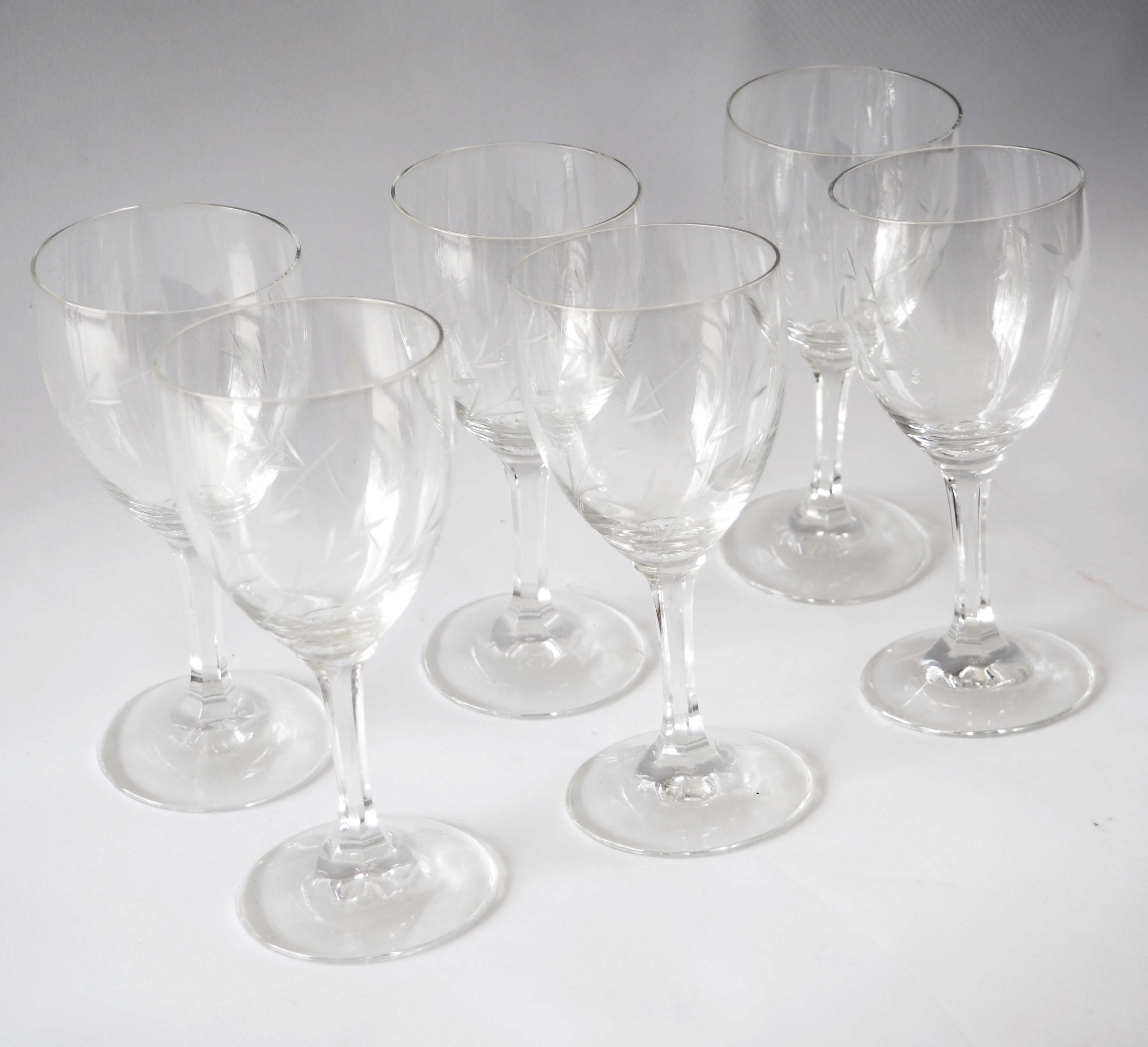 Set of 6 chiseled glasses