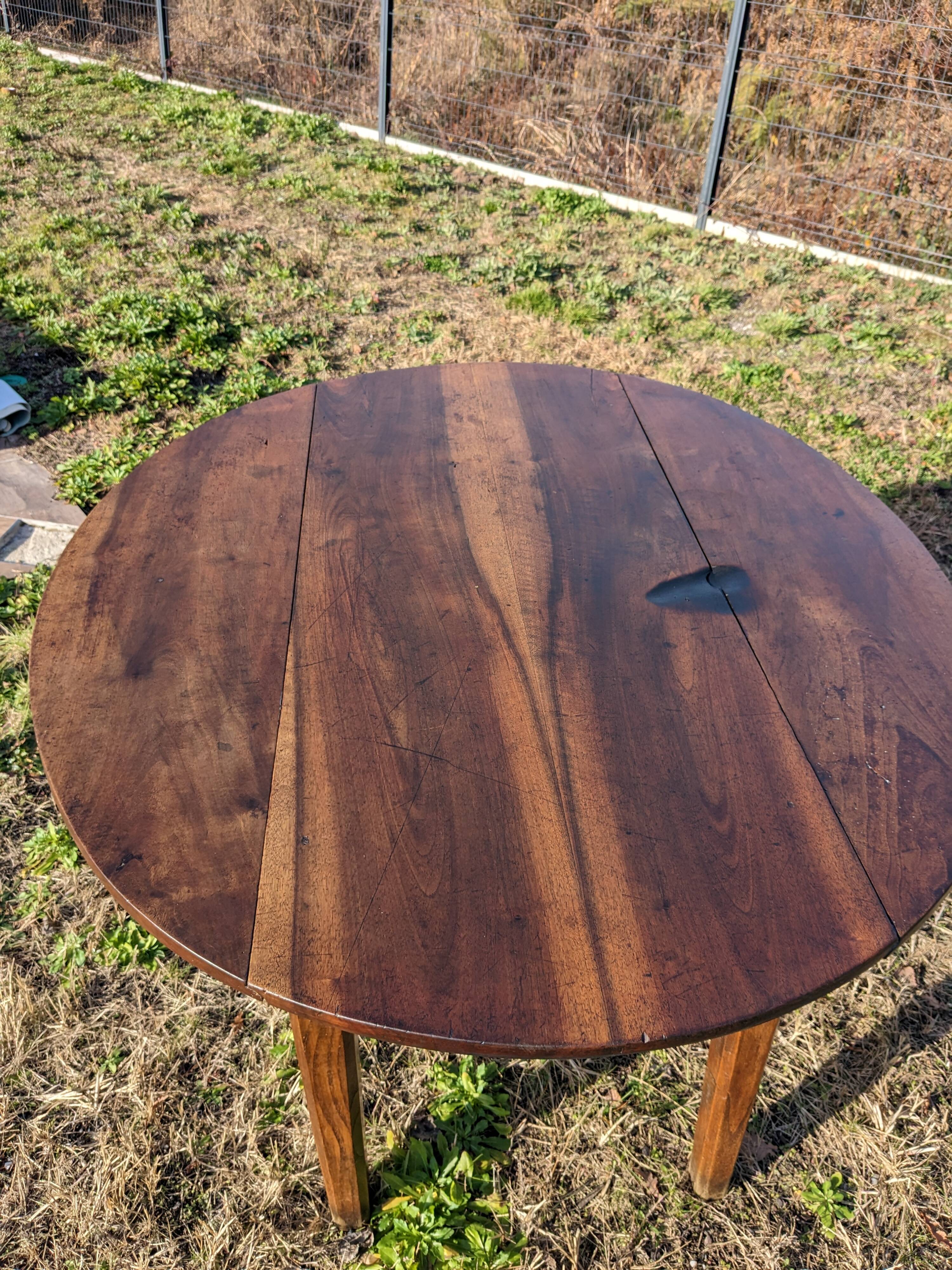Oval solid walnut farmhouse table