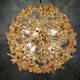 Large Sputnik chandelier in brass and amber Murano glass, SiSche, 1960.