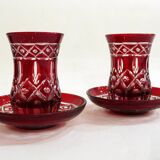 Pair of cut tea glasses