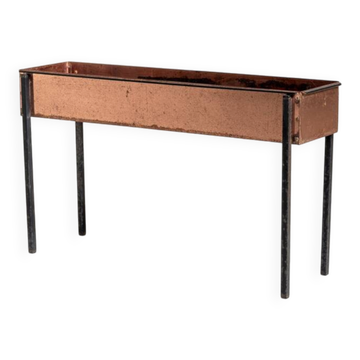 Rectangular copper and metal planter, 1960s