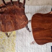 Set of 4 Western Bistro Chairs in Solid Wood – Vintage Pub Style