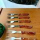 Set of 6 vintage japanese sakana forks – wooden handles