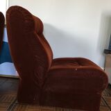 Corner sofa from 1976 from the publisher Velda Belgium in cognac velvet