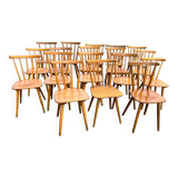 Suite of 18 mismatched Scandinavian chairs