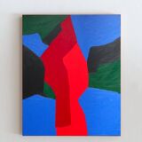 Peinture sur toile tendue "mystique" 80x65cm