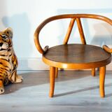 Le Corbusier style curved wood children's armchair, early 20th century