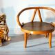 Le Corbusier style curved wood children's armchair, early 20th century